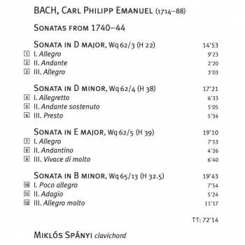 CD Carl Philipp Emanuel Bach: Sonatas From 1740–44 275847