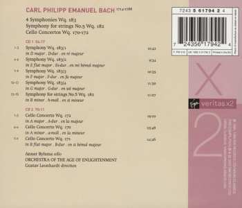 2CD Carl Philipp Emanuel Bach: Symphonies, Cello Concertos 48059
