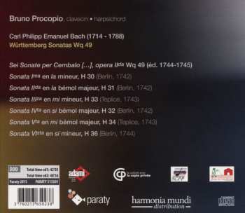 2CD Carl Philipp Emanuel Bach: Württemberg Sonatas Wq 49 DIGI 398950