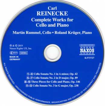 CD Carl Reinecke: Complete Works For Cello And Piano 322872