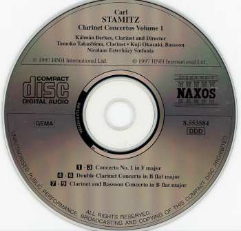 CD Carl Stamitz: Clarinet Concertos Volume 1 123238