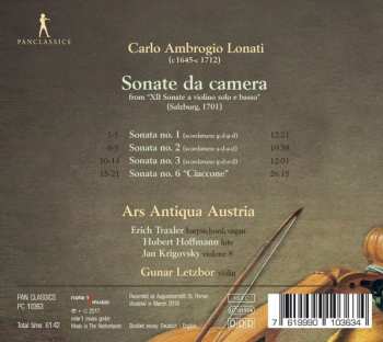 CD Carlo Ambrogio Lonati: Sonate da camera 182278