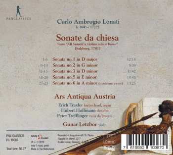 CD Carlo Ambrogio Lonati: Sonate Da Chiesa (1701) 118873