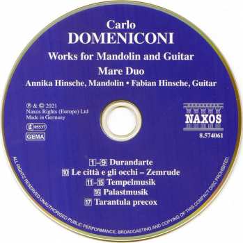 CD Carlo Domeniconi: Works For Mandolin And Guitar 112856