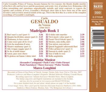 CD Carlo Gesualdo: Madrigals Book 1  506758