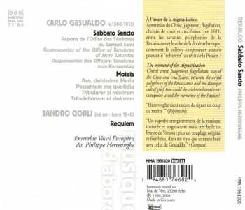 CD Carlo Gesualdo: Sabbato Sancto, Responsoria 96287