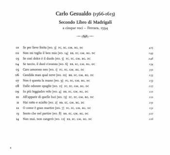 CD Carlo Gesualdo: Secondo Libro Di Madrigali A Cinque Voci (1594) 320516