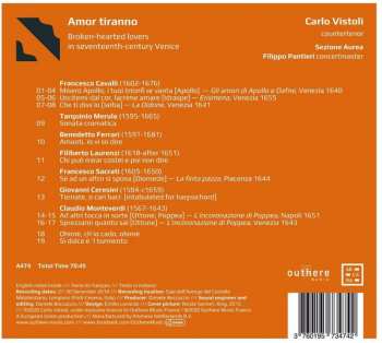 CD Carlo Vistoli: Amor Tiranno (Broken-hearted Lovers In Seventeenth-century Venice) 316106