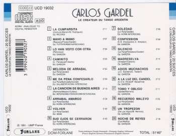 CD Carlos Gardel: Le Créateur Du Tango Argentin - 20 Succès 184053