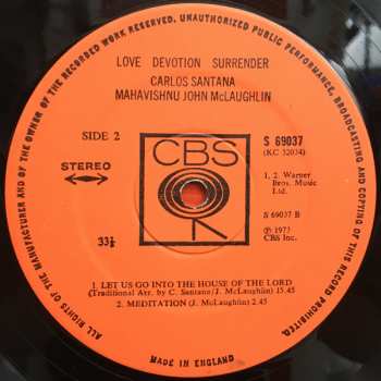 LP Carlos Santana: Love Devotion Surrender 432518