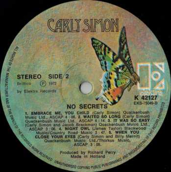 LP Carly Simon: No Secrets 481549