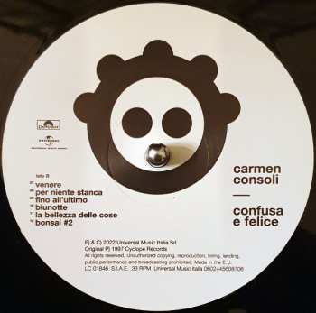 LP/CD Carmen Consoli: Confusa E Felice LTD 359100
