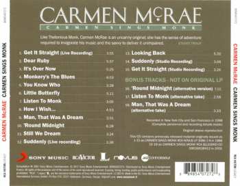 CD Carmen McRae: Carmen Sings Monk 306728