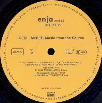 LP Cecil McBee Sextet: Music From The Source 86876