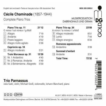 CD Cecile Chaminade: Piano Trios Op. 11 & 34; Works For Violin, Cello, And Piano 299784