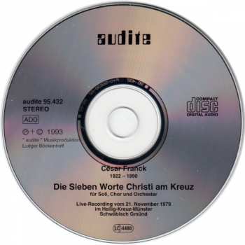 CD César Franck: Die Sieben Worte Christi Am Kreuz (Für Soli, Chor Und Orchester) 186085