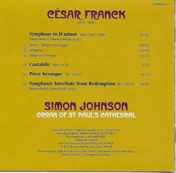 CD César Franck: Organ  Of St Paul's Cathedral, Symphony In D Minor, Cantabile, Pièce Héroïque, Rédemption 289283