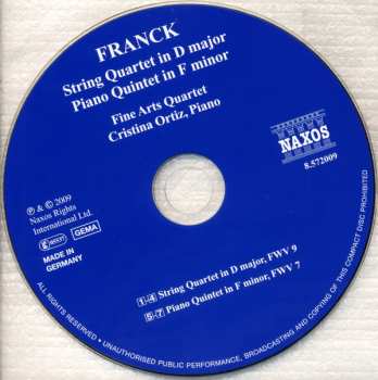 CD César Franck: String Quartet • Piano Quintet 343593