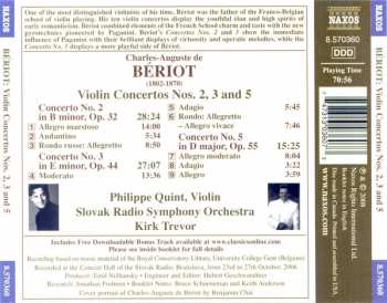 CD Charles-Auguste De Bériot: Bériot: Violin Concertos Nos. 2, 3 and 5 329544