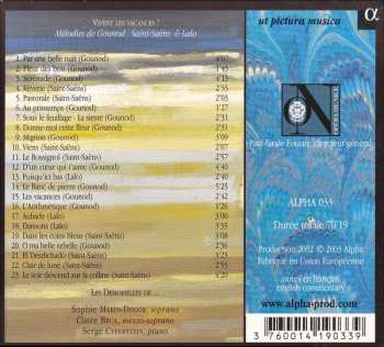 CD Charles Gounod: Vivent Les Vacances ! (Mélodies De Gounod, Saint-Saëns & Lalo) 330678
