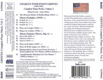 CD Charles Griffes: Complete Piano Works, Volume 2 188595