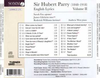 CD Charles Hubert Hastings Parry: Twelve Sets Of English Lyrics Volume II 270946