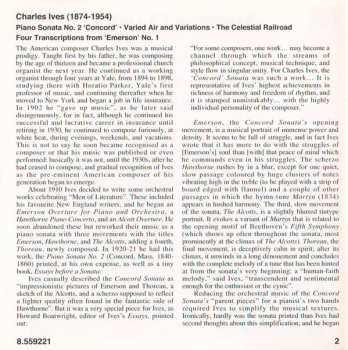 CD Charles Ives: Piano Sonata No. 2 'Concord' • The Celestial Railroad 508962