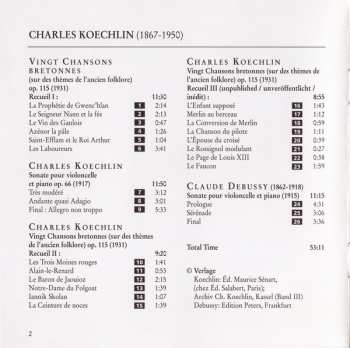 CD Charles Koechlin: Chansons Bretones Op. 115 / Cello Sonata Op. 66 308212