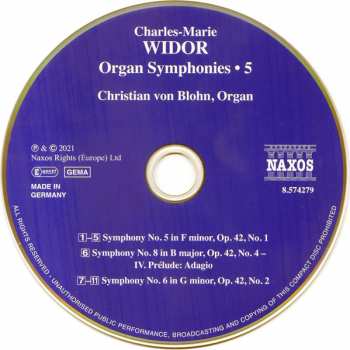 CD Charles-Marie Widor: Organ Symphonies • 5 114307