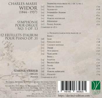 CD Charles-Marie Widor: Symphonie Pour Orgue No. 1 Op. 13, 12 Feuillets D’Album Pour Piano Op. 31 392134
