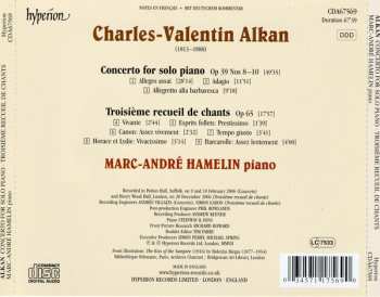 CD Charles-Valentin Alkan: Concerto For Solo Piano / Troisième Recueil De Chants 303264