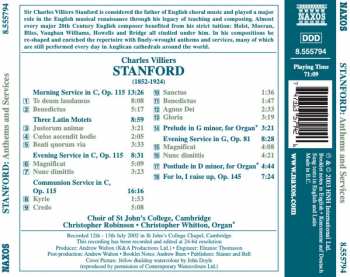 CD Charles Villiers Stanford: Anthems And Services 270124