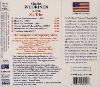 CD Charles Wuorinen: Six Trios (Horn Trio / Trio For Violin, Cello And Piano / Trombone Trio) 332441