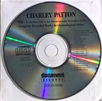 CD Charley Patton: Complete Recorded Works In Chronological Order Volume 1 (14 June 1929 to late November / early December 1929) 124063