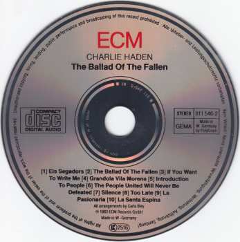 CD Charlie Haden: The Ballad Of The Fallen 445357