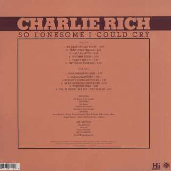 LP Charlie Rich: So Lonesome I Could Cry 195675