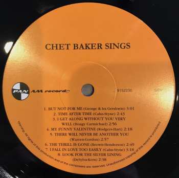 LP Chet Baker: Chet Baker Sings LTD 74252
