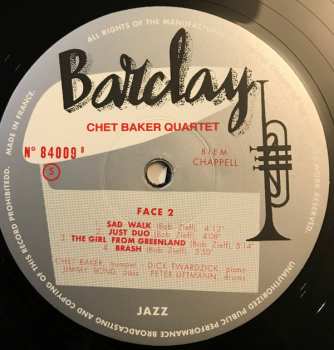 LP Chet Baker Quartet: Chet Baker Quartet LTD 404088