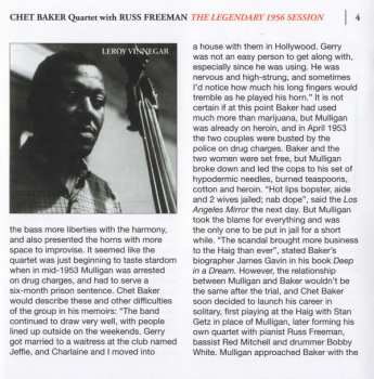CD Chet Baker Quartet: Chet Baker Quartet With Russ Freeman. The Legendary 1956 Session 417600
