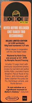 3LP Chet Baker Trio: Live In Paris: The Radio France Recordings 1983-1984 DLX | LTD | NUM 328174