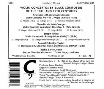 CD Chevalier de Meude-Monpas: Violin Concertos By Black Composers Of The 18th & 19th Centuries 113488