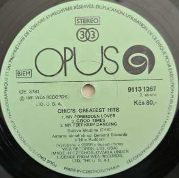 LP Chic: Les Plus Grands Succes De Chic = Chic's Greatest Hits 300439