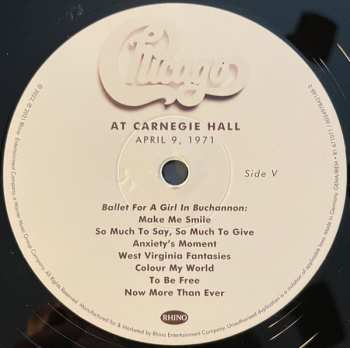 3LP/Box Set Chicago: At Carnegie Hall - April 9, 1971 LTD 390163