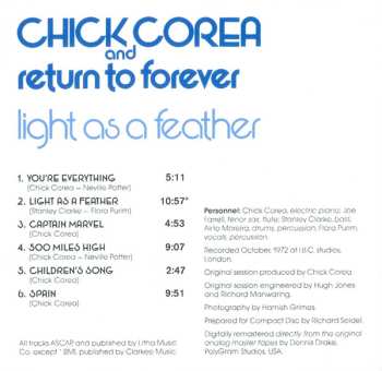 CD Chick Corea: Light As A Feather 497174