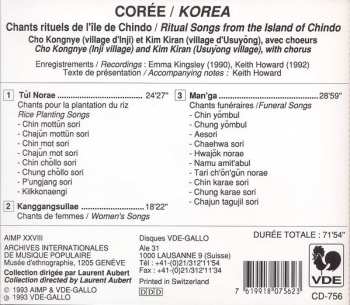 CD Cho Kongnye: Corée: Chants Rituels De L'île De Chindo = Korea: Ritual Songs From The Island Of Chindo 250635