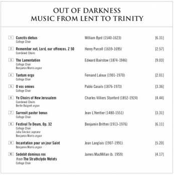 CD Choir Of Jesus College Cambridge: Out Of Darkness. Music From Lent To Trinity 322721
