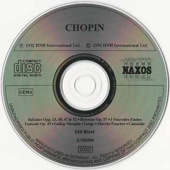 CD Frédéric Chopin: Ballades / Berceuse, Op. 57 / Fantasie, Op. 49 408112