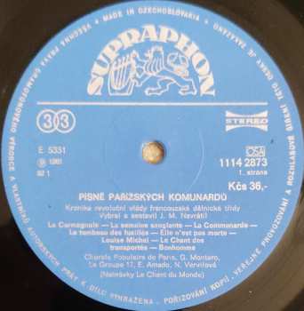 LP Chorale Populaire De Paris: Písně Pařížskych Komunardů (+ PŘÍLOHA) 384779