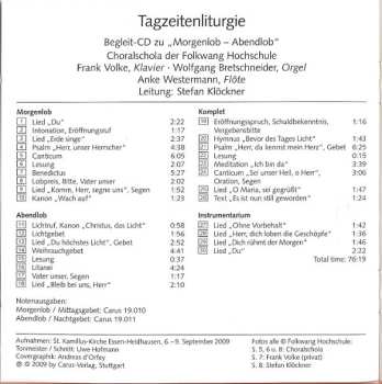 CD Choralschola Der Folkwang Hochschule: Tageszeitenliturgie (Begleit-CD Zu „Morgenlob - Abendlob”) 480964