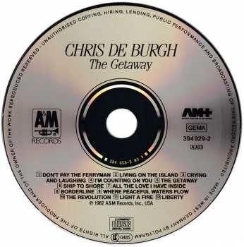 CD Chris de Burgh: The Getaway 95022
